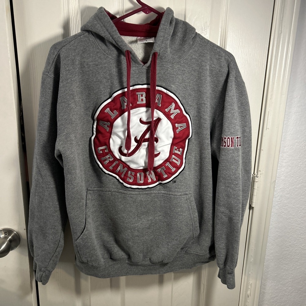 Alabama Crimson Tide Hoodie‎ Small Gray Red NCAA Pullover Sweatshirt